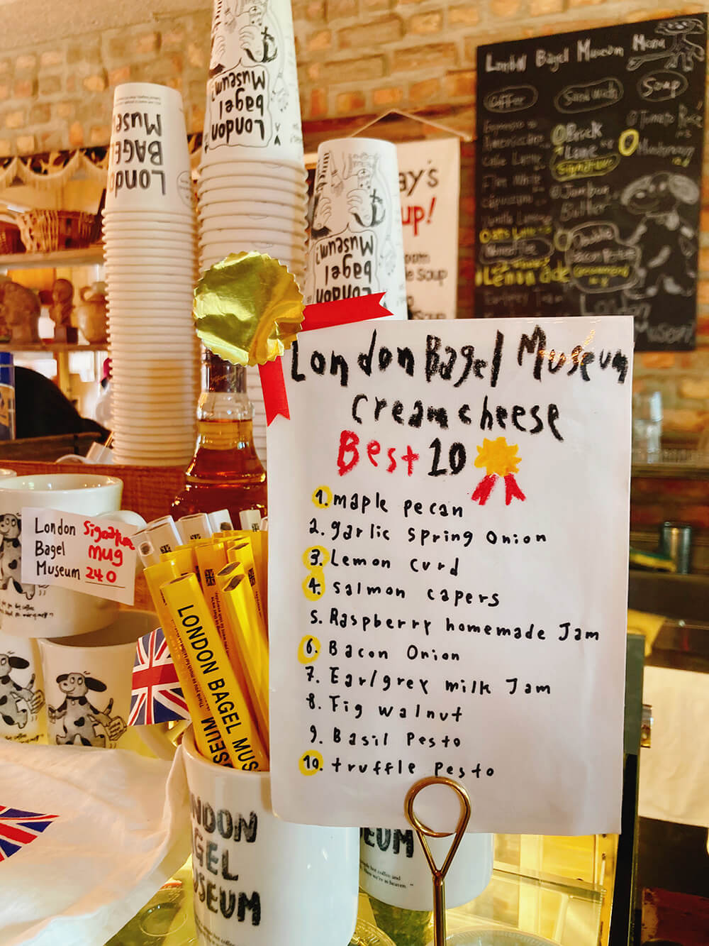 London Bagel Museum 店內自製的各種口味乳酪抹醬排名表
